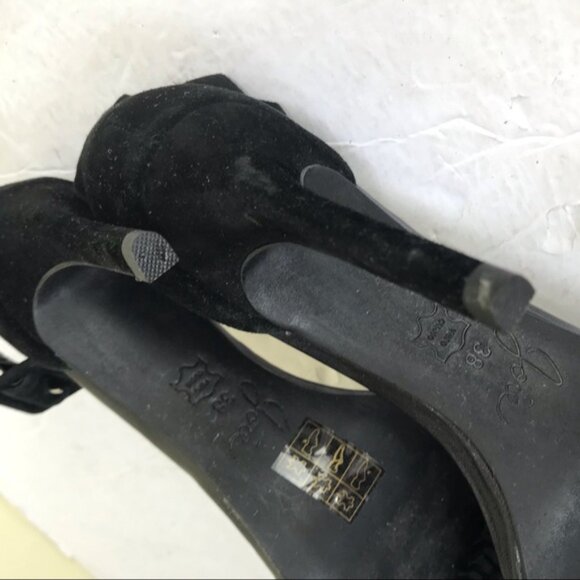 Joie Pippi Ankle Strappy Fringe Buckle Suede Heels Sandals Shoes Open Toe Goth 8 - Picture 11 of 15